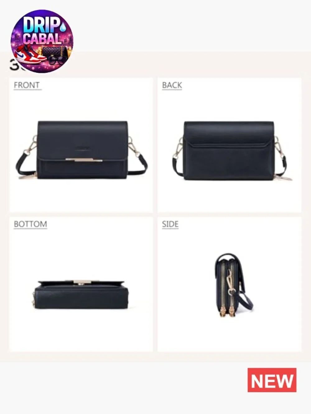 Faux Leather Small Crossbody Bag with Credit Card Slots